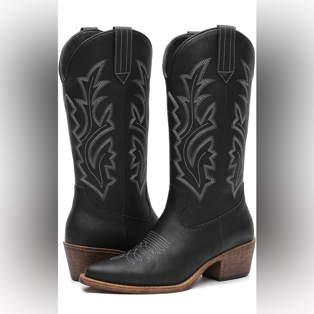 Global Win Black Western Boots